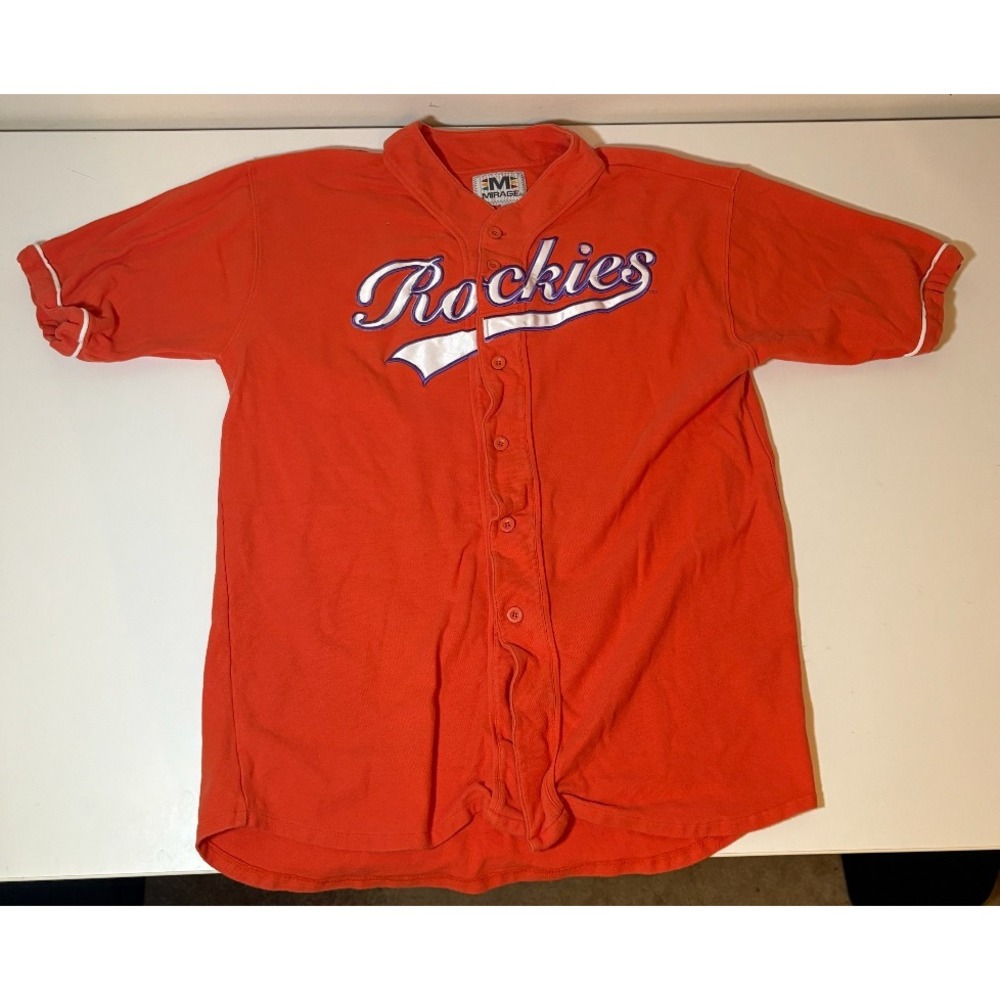 Vintage Colorado Rockies Embroidered Jersey | Orange | Large